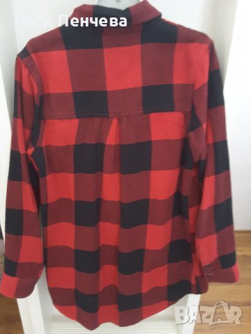Туника за момиче тип риза до 134 см/червено-черни квадрати, снимка 4 - Детски ризи - 36759049