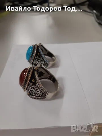 Масивни мъжки бутикови сребърни пръстени с позлата ръчна изработка, снимка 3 - Пръстени - 47853721