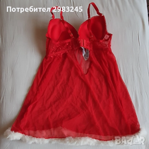  Коледна секси дантелена нощница , снимка 3 - Бельо - 52450929