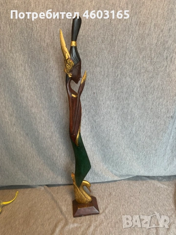 Ръчно изработена рисувана, резбована дървена скулптура дървена статуетка / Дървена фигурка , снимка 6 - Статуетки - 53223522