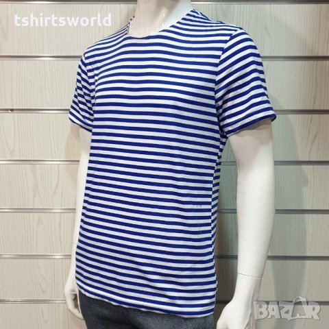 Нова мъжка класическа моряшка тениска на райе, снимка 7 - Тениски - 32048100