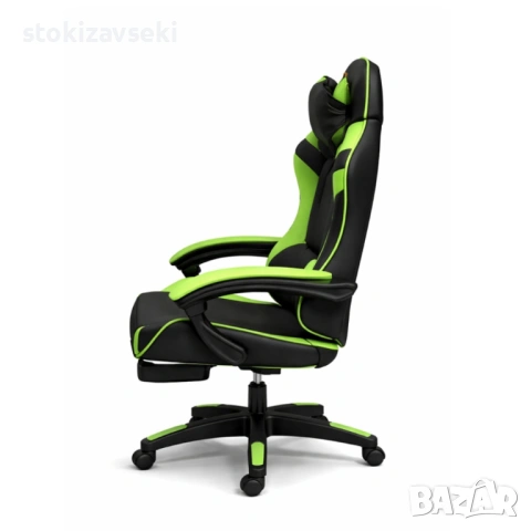 Ергономичен геймърски стол с масажна функция и поставка за крака, PU екокожа, снимка 4 - Други стоки за дома - 54082605