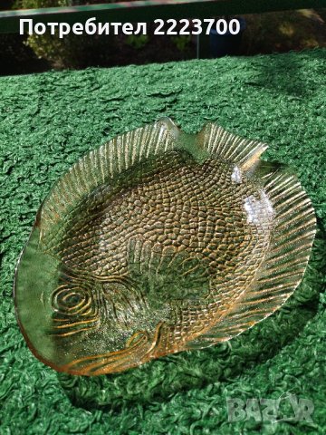 Ретро фруктиера и плато риба-цветно стъкло, снимка 2 - Аксесоари за кухня - 42216638