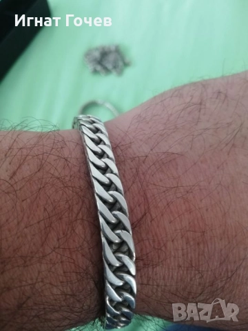 сребро, гривни и ланец , снимка 4 - Колиета, медальони, синджири - 52850545