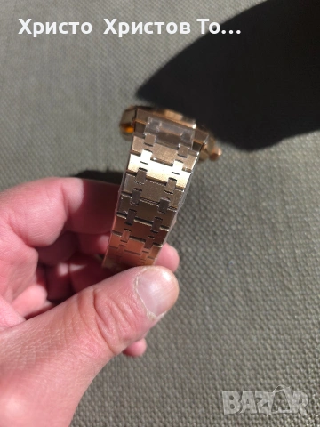 Януари промоция! Мъжки механичен часовник Audemars Piguet 41mm rose gold royal oak blue dial , снимка 7 - Мъжки - 53091876