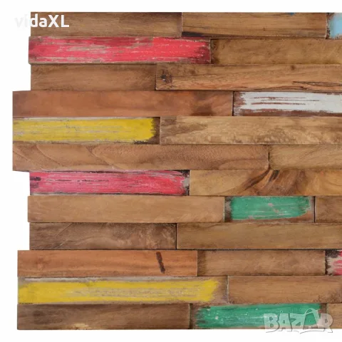 vidaXL Стенни облицовъчни панели 10 бр 1,03 м² тиково дърво масив, снимка 4 - Облицовки - 56146834