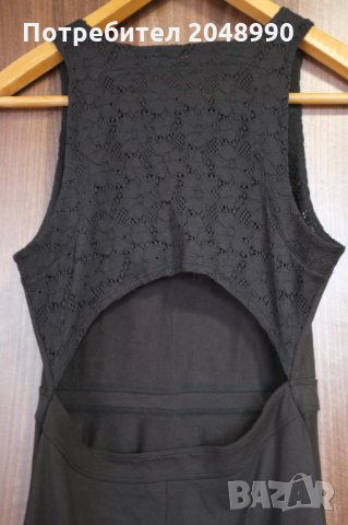 Рокля памук черна, с дантела на гърба и отворена на кръста, нова, М, снимка 2 - Рокли - 35116087