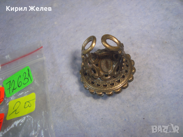 РЕТРО - ВИНТИДЖ БРОНЗОВ СКЪПОЦЕНЕН АРТ ДЕКО РЕГУЛИРУЕМ ФИЛИГРАНЕН СТИЛ ПРЪСТЕН с КРИСТАЛИ 72631, снимка 7 - Пръстени - 36380618