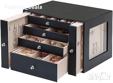 Нов Голям Организатор Кутия за Бижута с 6 Чекмеджета Подарък жена