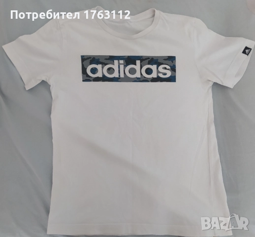 Adidas бял тениска за момче, възраст 10-11г, обличана веднъж