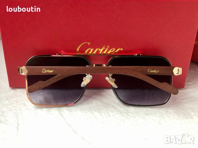 Cartier висок клас мъжки слънчеви очила с дървени дръжки, снимка 9 - Слънчеви и диоптрични очила - 42092535