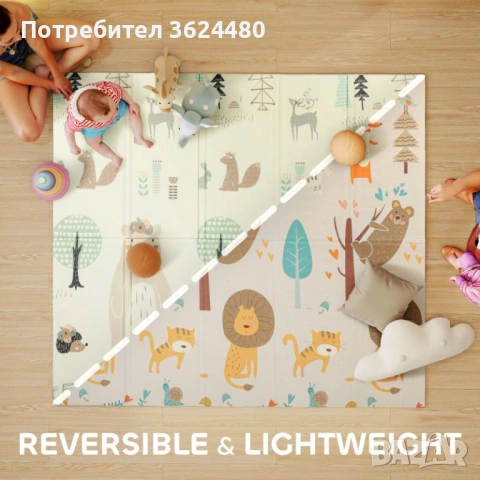 Водоустойчиво термо килимче за игра XPE 180x200 см 4840