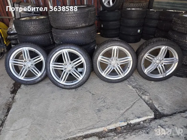 Аалуминиеви оригинални джанти за Ауди 19- 5х112 с зимни гуми 255 40 19, снимка 2 - Гуми и джанти - 49845098