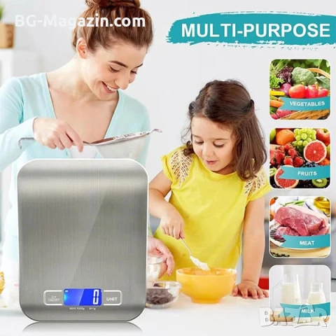 Точна кухненска електронна везна кантар за храна кафе зеленчуци плодове професионална дигиталена, снимка 7 - Везни - 50921785
