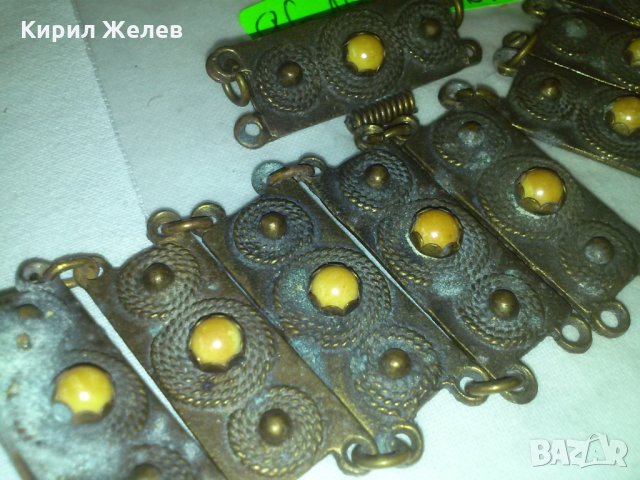 СТАРА БРОНЗОВА ВЪЗРОЖДЕНСКА ГРИВНА с КАМЪНИ 14206, снимка 7 - Антикварни и старинни предмети - 29604829