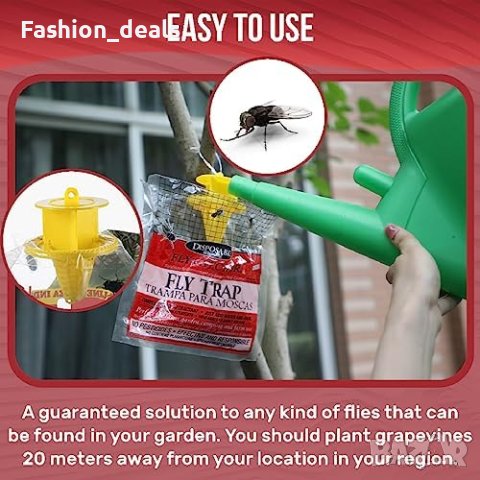 Нови 4 броя Капан за мухи на открито Градина Дом Еднократна употреба, снимка 2 - Други стоки за дома - 42023758
