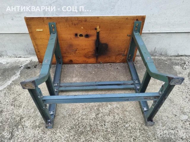 Стара Соц Италианска Работна Маса От Шевна Машина. / 40 кг. / НОМЕР 1909., снимка 7 - Маси - 56155459