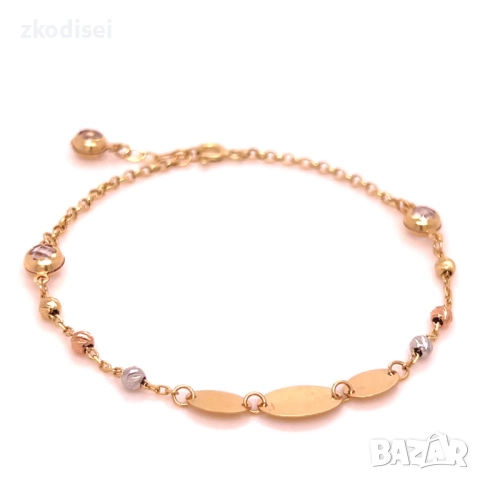 Златна дамска гривна 2,74гр. 19,5см. 14кр. проба:585 модел:66778-1, снимка 2 - Гривни - 52575120