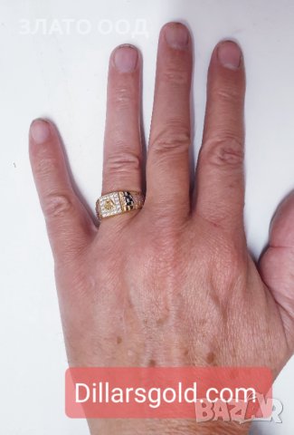 Златни плътни мъжки пръстени-14 К, снимка 12 - Пръстени - 38309178