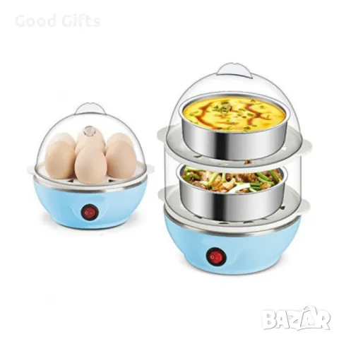 Яйцеварка на пара за 7/14 яйца с таймер, Уред за варене на яйца с пара, снимка 4 - Други - 49599036