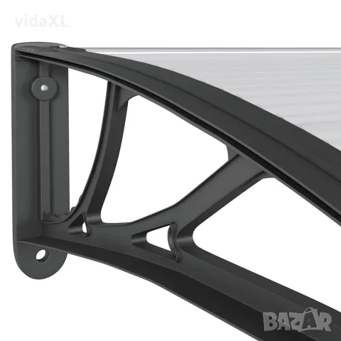 vidaXL Навес за врата, черен, 300x100 см, поликарбонат, снимка 6 - Врати за баня - 56146156