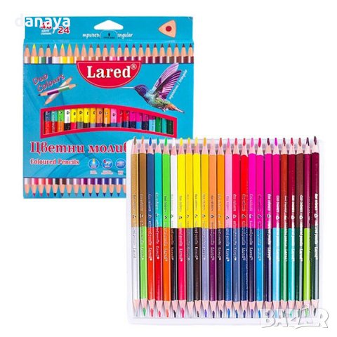 1691 Цветни моливи за рисуване ДУО 24/48 цвята Lared, снимка 1 - Ученически пособия, канцеларски материали - 30061153
