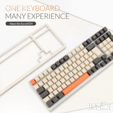 Механична геймърска клавиатура Rii, безжична, 101 клавиша, RGB подсветка, снимка 7 - Клавиатури и мишки - 49417982