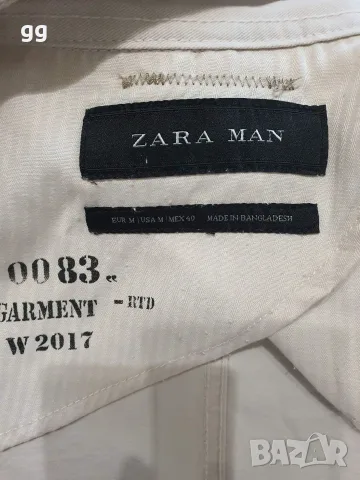 Памучно яке ZARA | Светло бежово | Втален силует, снимка 4 - Якета - 56057394