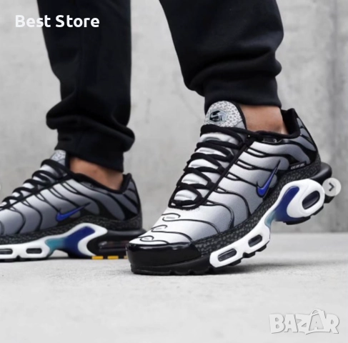 Nike Air Max TN Сиво и Синьо Мъжки Маратонки 40-45 Номер , снимка 2 - Маратонки - 52732866