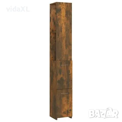 vidaXL Шкаф за баня, опушен дъб, 25x26,5x170 см, инженерно дърво(SKU:815960), снимка 1 - Шкафове - 49135803