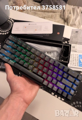Механична клавиатура Keychron K6 с гаранция , снимка 2 - Клавиатури и мишки - 53952641
