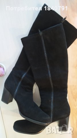 BALLY Folaga ботуши – черни, велур, до коляното №40, снимка 13 - Дамски ботуши - 38148973