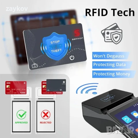 RFID блокиращ презареждащ се портфейл тракер, IP68 водоустойчив, търсач на артикули,, снимка 3 - Портфейли, портмонета - 50773218
