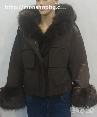 Дамска къса парка кафява, снимка 3 - Якета - 56131915