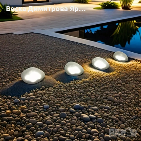 Led соларна лампа Stone - красив дизайн и естествен вид, снимка 5 - Соларни лампи - 53916318
