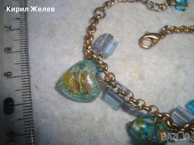 КРАСИВА АРТ ДЕКО СТИЛ ГРИВНА с ВИСУЛКИ от ЦВЕТНО ВЕНЕЦИАНСКО СТЪКЛО МУРАНО 29421, снимка 3 - Гривни - 37789222