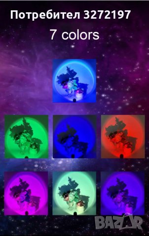 Прожекционна RGB Led лампа на залязващо слънце, снимка 3 - Лед осветление - 42880803