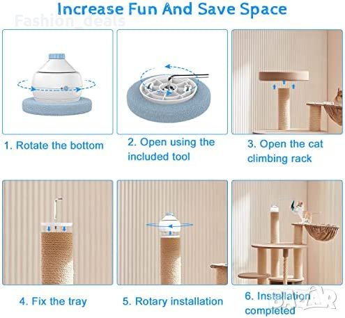 Нова 3 в 1 Интерактивна играчка за котка автоматична за игра с перо, снимка 5 - За котки - 40505982