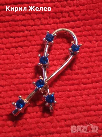 ФИНО ПОСРЕБРЕНО АРТ УКРАШЕНИЕ ВИСУЛКА със СИНИ ФАСЕТИРАНИ КРИСТАЛЧЕТА 27758, снимка 6 - Колиета, медальони, синджири - 37660256