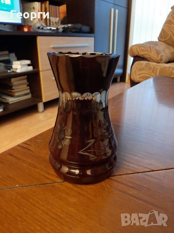 Ваза червен кристал винтидж, снимка 3 - Вази - 34463738