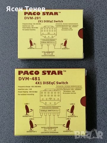 Дайсек ключове PACO STAR DiSEqC DVM-281, DVM-481, снимка 2 - Приемници и антени - 29106481