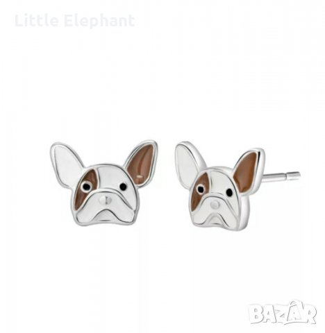 -50%-Обеци кучета-булдог/нови