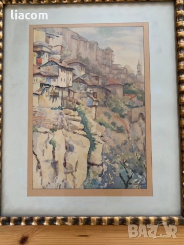 СТОЯН РАЧЕВ акварел В. Търново 1942 г., снимка 4 - Картини - 33796336