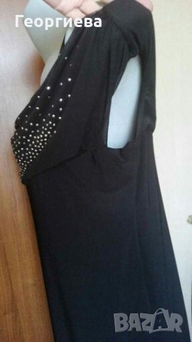 Черна официална рокля, голям размер👗🍀XL/ 2XL👗🍀арт.1046, снимка 2 - Рокли - 30530733
