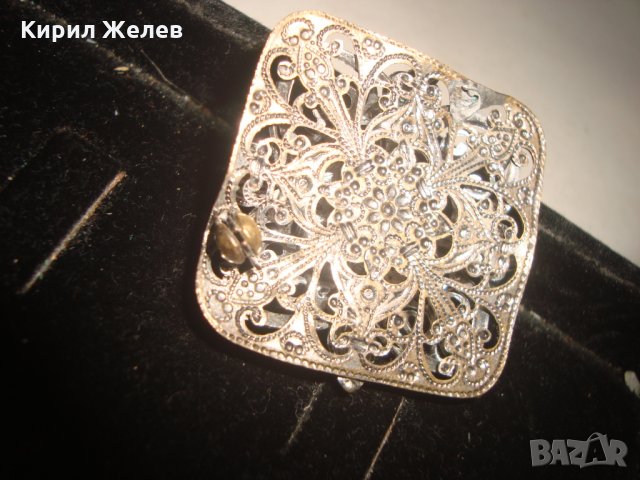 СКЪПОЦЕННА ПОСРЕБРЕНА ФИЛИГРАННА БРОШКА с КОРАЛОВ ЯСПИС и ФАСЕТИРАНИ ГРАНАТИ АРТ-ДЕКО 17641, снимка 8 - Други - 31308714
