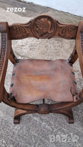 Антикварни кресла масив и кожа, снимка 8 - Дивани и мека мебел - 51846976
