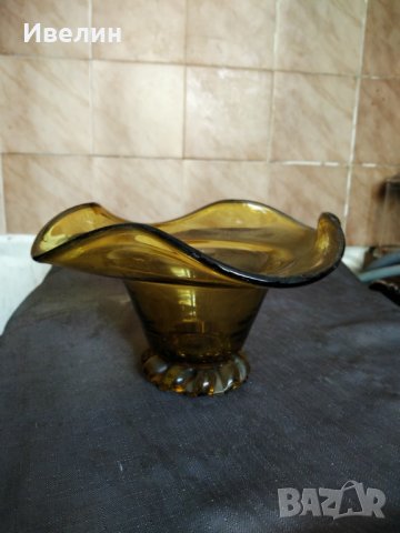 стара стъклена купа,бонбониера арт деко, снимка 2 - Антикварни и старинни предмети - 29638137
