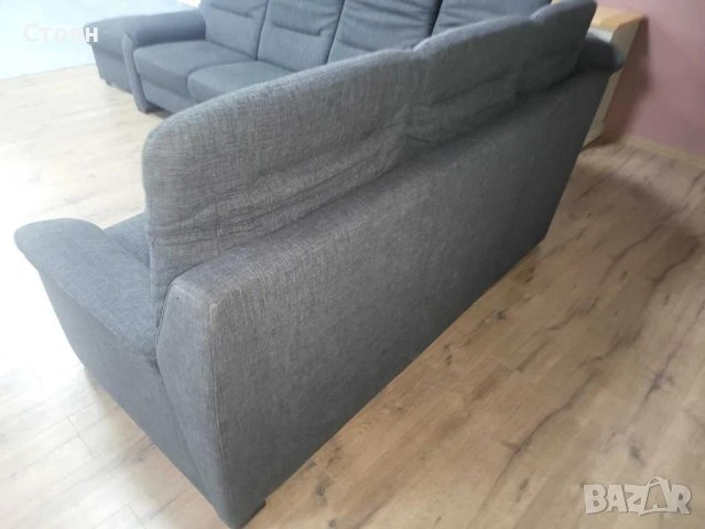 ПРОМОЦИЯ!!! Тъмно сив ъглов диван от плат и две табуретки POLOPOL PP-HS10002, снимка 4 - Дивани и мека мебел - 44216106