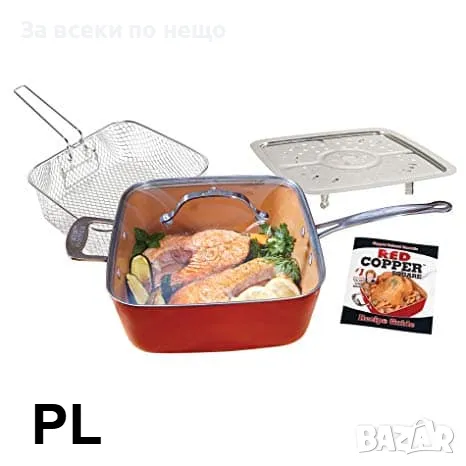 Мултифункционален тиган с незалепващо покритие двойно индукционно дъно, снимка 4 - Съдове за готвене - 48484174