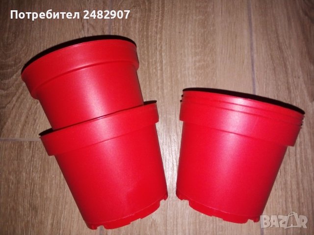 Комплект червени саксии - 5 бр. , снимка 6 - Саксии и кашпи - 44168868